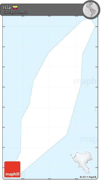 Gray Simple Map of Isla