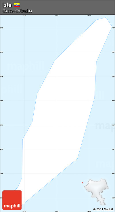 Gray Simple Map of Isla