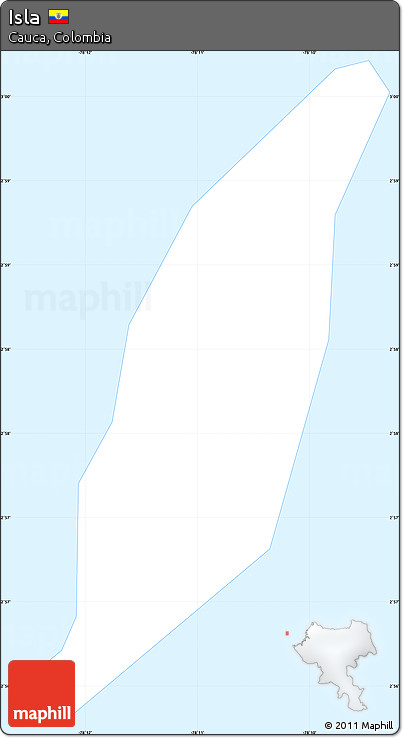 Gray Simple Map of Isla