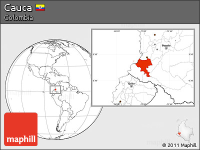 Blank Location Map of Cauca