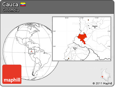 Blank Location Map of Cauca