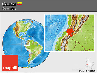 Physical Location Map of Cauca