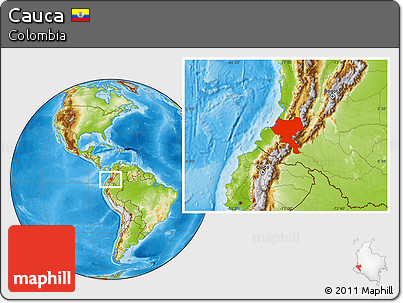 Physical Location Map of Cauca