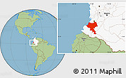 Savanna Style Location Map of Cauca, highlighted country