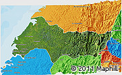 Satellite 3D Map of Lopez de Micay, political outside