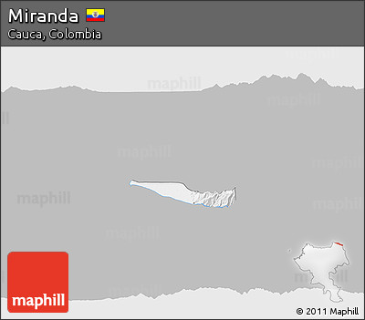 Gray 3D Map of Miranda, single color outside