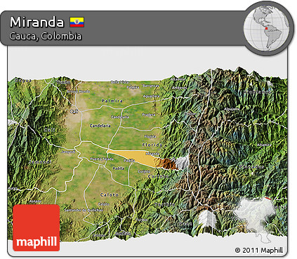 Physical 3D Map of Miranda, satellite outside