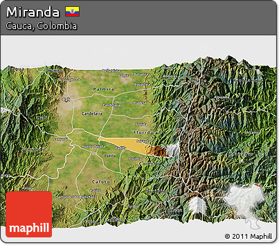 Physical 3D Map of Miranda, satellite outside