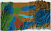 Political 3D Map of Miranda, darken