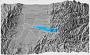 Political 3D Map of Miranda, desaturated
