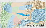 Political 3D Map of Miranda, lighten