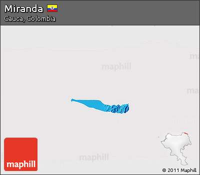 Political 3D Map of Miranda, single color outside