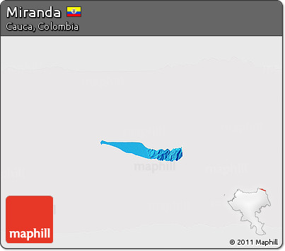 Political 3D Map of Miranda, single color outside