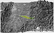 Satellite 3D Map of Miranda, desaturated