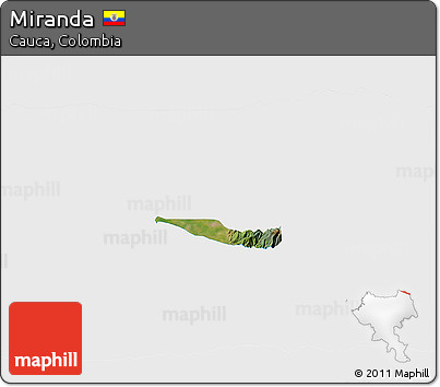 Satellite 3D Map of Miranda, single color outside