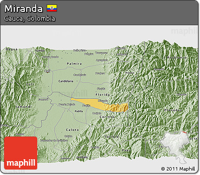 Savanna Style 3D Map of Miranda