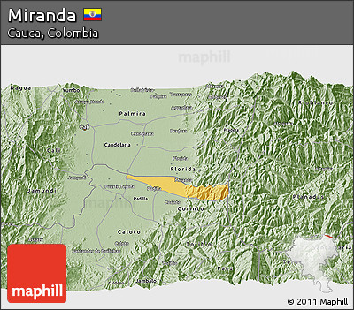 Savanna Style 3D Map of Miranda