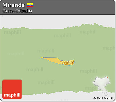 Savanna Style 3D Map of Miranda, single color outside