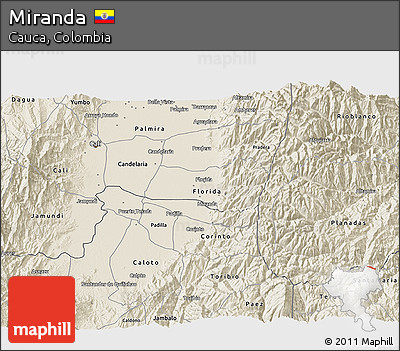 Shaded Relief 3D Map of Miranda