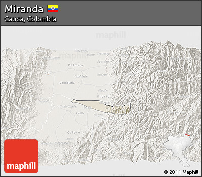 Shaded Relief 3D Map of Miranda, lighten