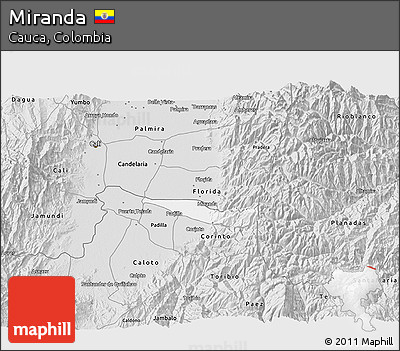 Silver Style 3D Map of Miranda
