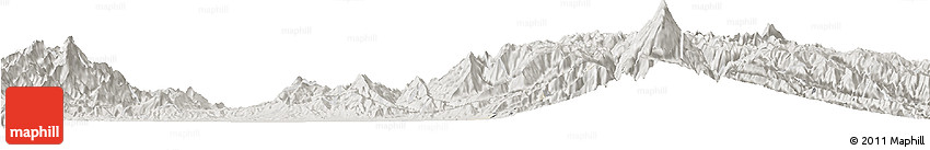 Shaded Relief Horizon Map of Miranda, semi-desaturated