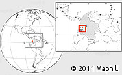 Blank Location Map of Miranda, highlighted country, highlighted parent region, within the entire country