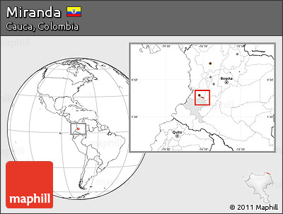 Blank Location Map of Miranda, highlighted parent region