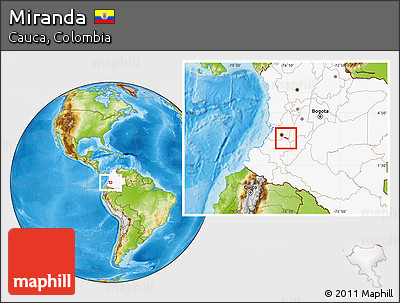 Physical Location Map of Miranda, highlighted country