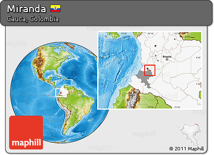 Physical Location Map of Miranda, highlighted country, highlighted parent region
