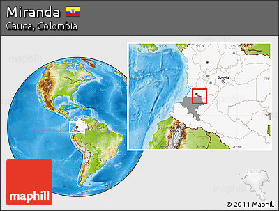 Physical Location Map of Miranda, highlighted country, highlighted parent region