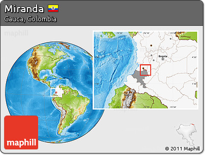 Physical Location Map of Miranda, highlighted country, highlighted parent region