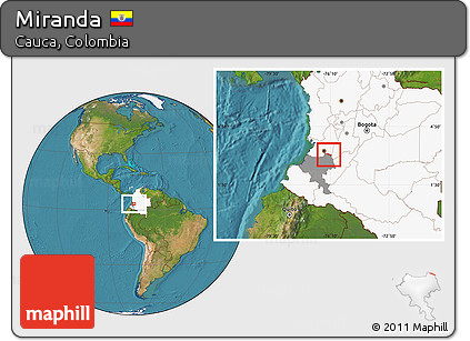 Satellite Location Map of Miranda, highlighted country, highlighted parent region
