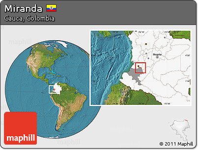 Satellite Location Map of Miranda, highlighted country, highlighted parent region