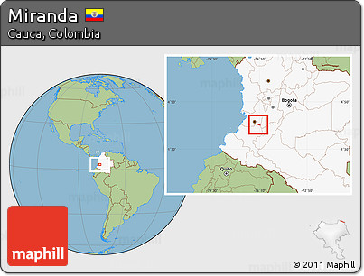 Savanna Style Location Map of Miranda, highlighted country