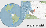 Savanna Style Location Map of Miranda, highlighted country, highlighted parent region, hill shading