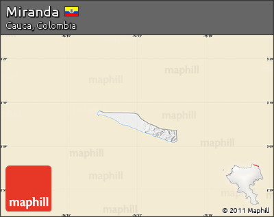 Classic Style Map of Miranda, single color outside