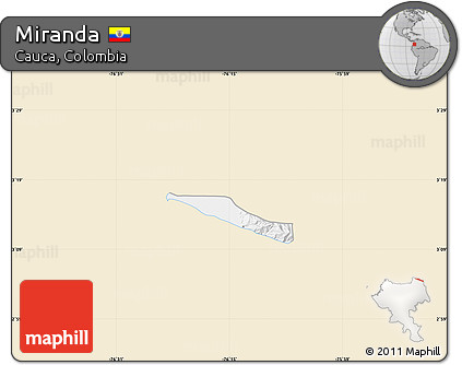 Classic Style Map of Miranda, single color outside