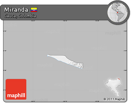 Gray Map of Miranda, single color outside