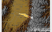 Physical Map of Miranda, darken