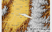 Shaded Relief Map of Miranda, physical outside