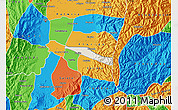 Shaded Relief Map of Miranda, political outside
