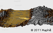 Physical Panoramic Map of Miranda, darken