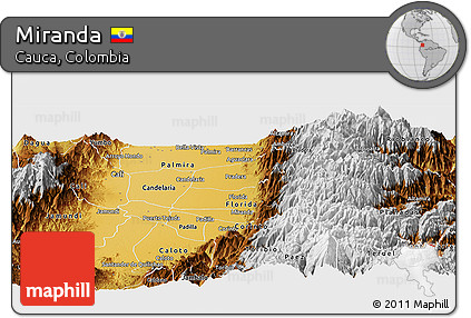 Physical Panoramic Map of Miranda