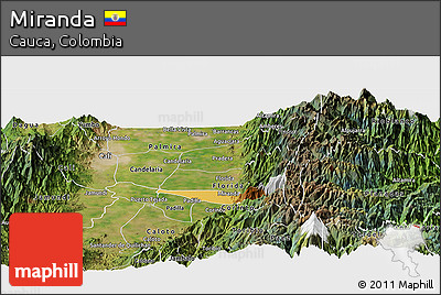 Physical Panoramic Map of Miranda, satellite outside