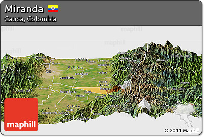 Physical Panoramic Map of Miranda, satellite outside