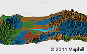 Political Panoramic Map of Miranda, darken