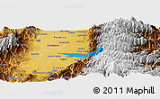 Political Panoramic Map of Miranda, physical outside