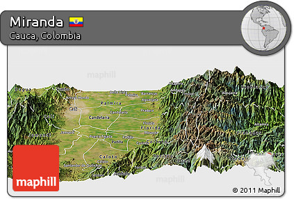 Satellite Panoramic Map of Miranda