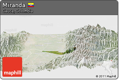 Satellite Panoramic Map of Miranda, lighten